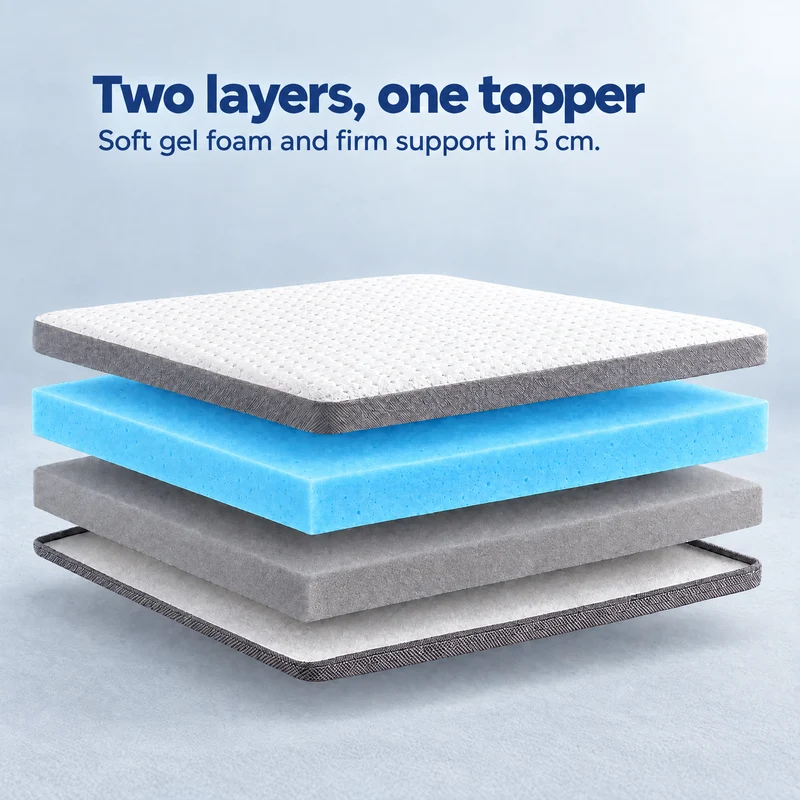 2-in-1 Komfort Topper - Duo Matratzen-Topper mit Gel-Memory-Schaum