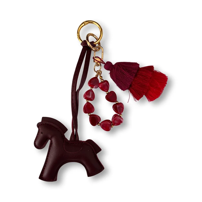 Taschen Anhänger Pferd Bordeaux