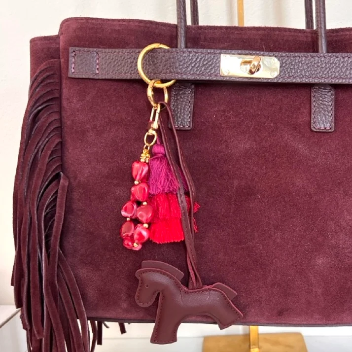Taschen Anhänger Pferd Bordeaux