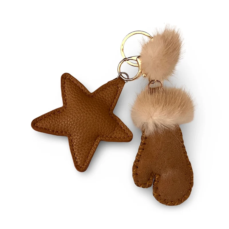 Taschen Anhänger Fell Handschuh Star