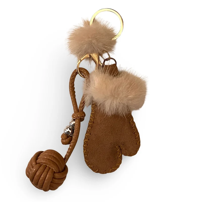 Taschen Anhänger Fell Handschuh