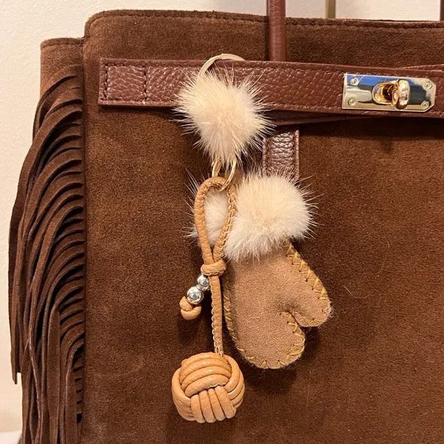 Taschen Anhänger Fell Handschuh