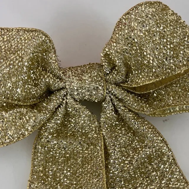 2-er Set Christbaumschmuck Samtschleife gold Glitzer