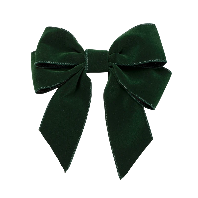 2-er Set Christbaumschmuck Samtschleife dunkelgrün