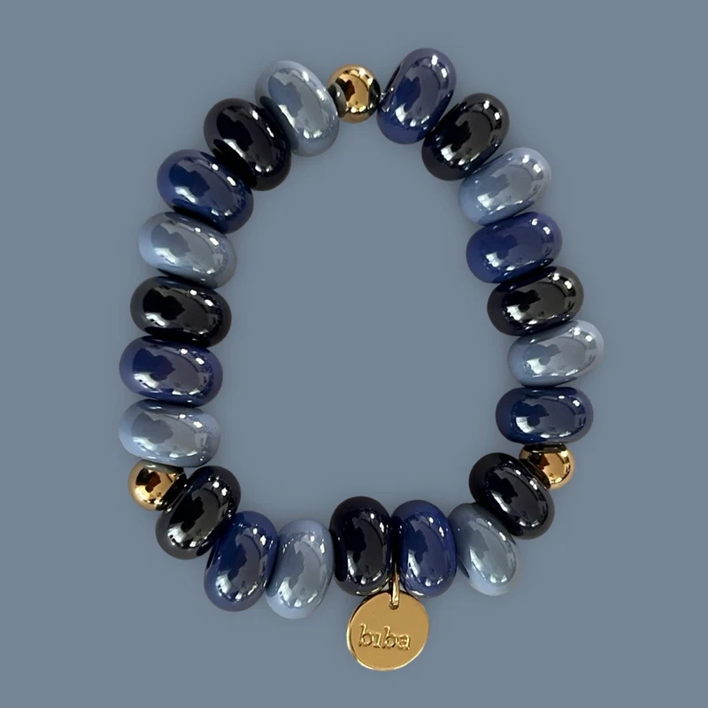 Perlenarmband Nachtblau/ Jeans