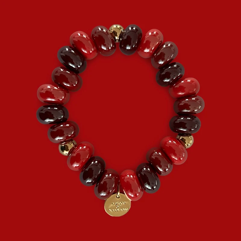 Perlenarmband Bordeaux/ Beere