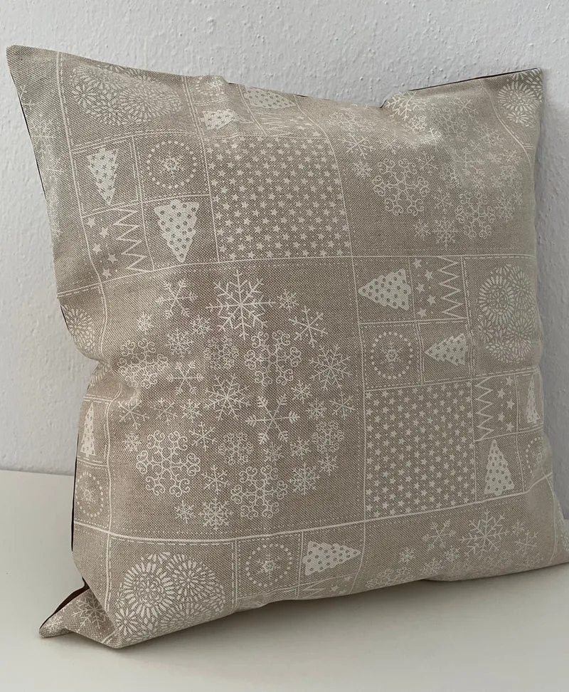 Weihnachtliche Kissenhülle * Kissenbezug, beige/braun