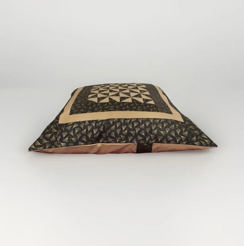 Patchwork Kissenhülle, Landhausstil Kissenbezug, grau/beige 50x50cm