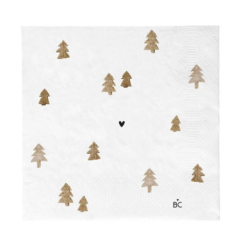 Bastion Collections Papierservietten Brown Xmas Trees