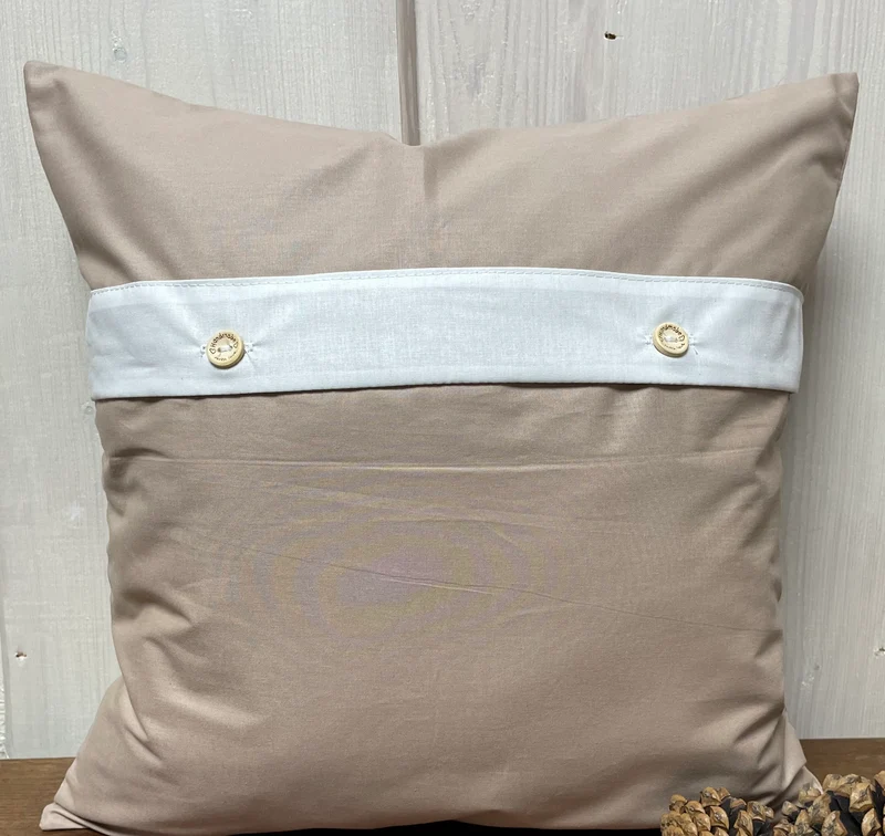 1x Weihnachtliche Landhausstil Kissenhülle * Kissenbezug * Dekokissen * beige weiß gestreift