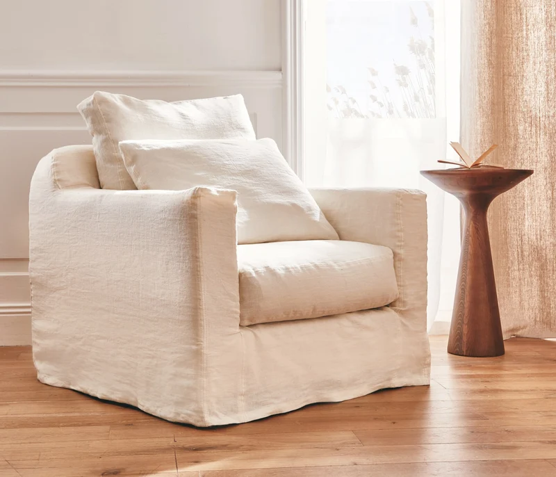 Fauteuil en lin PALM