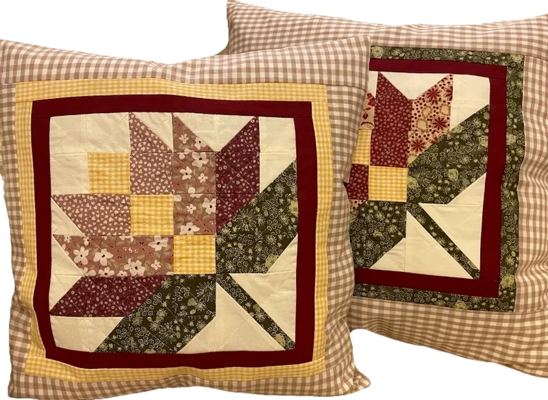 Patchwork Kissenhülle, Landhausstil Kissenbezug, beige/creme/rot/grün