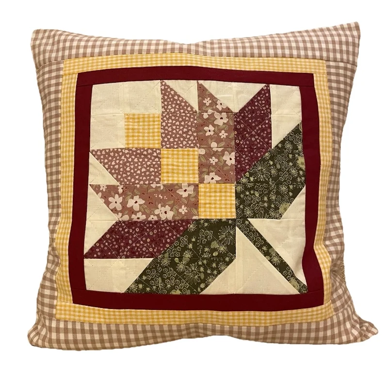 Patchwork Kissenhülle, Landhausstil Kissenbezug, beige/creme/rot/grün