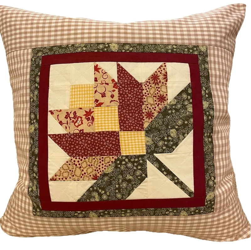 Patchwork Kissenhülle, Landhausstil Kissenbezug, beige/creme/rot/grün