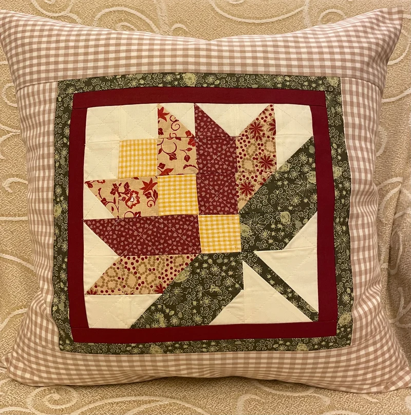 Patchwork Kissenhülle, Landhausstil Kissenbezug, beige/creme/rot/grün