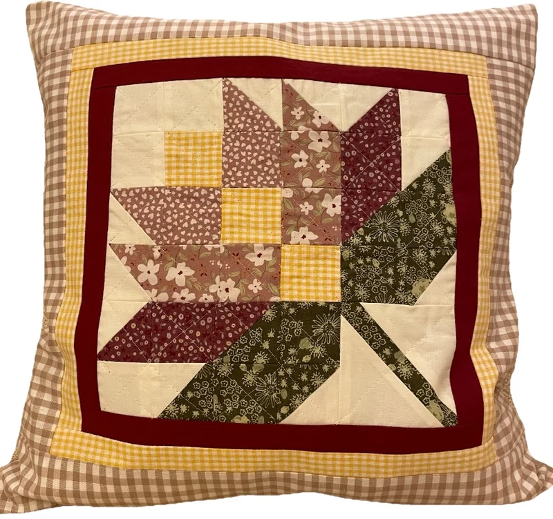 Patchwork Kissenhülle, Landhausstil Kissenbezug, beige/creme/rot/grün
