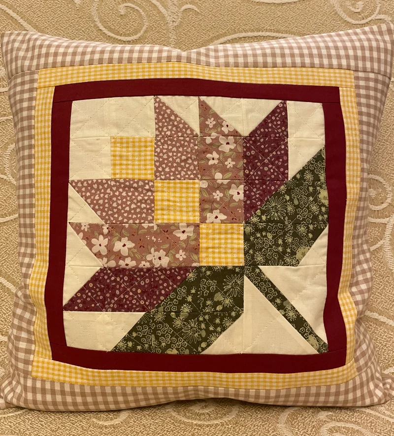 Patchwork Kissenhülle, Landhausstil Kissenbezug, beige/creme/rot/grün