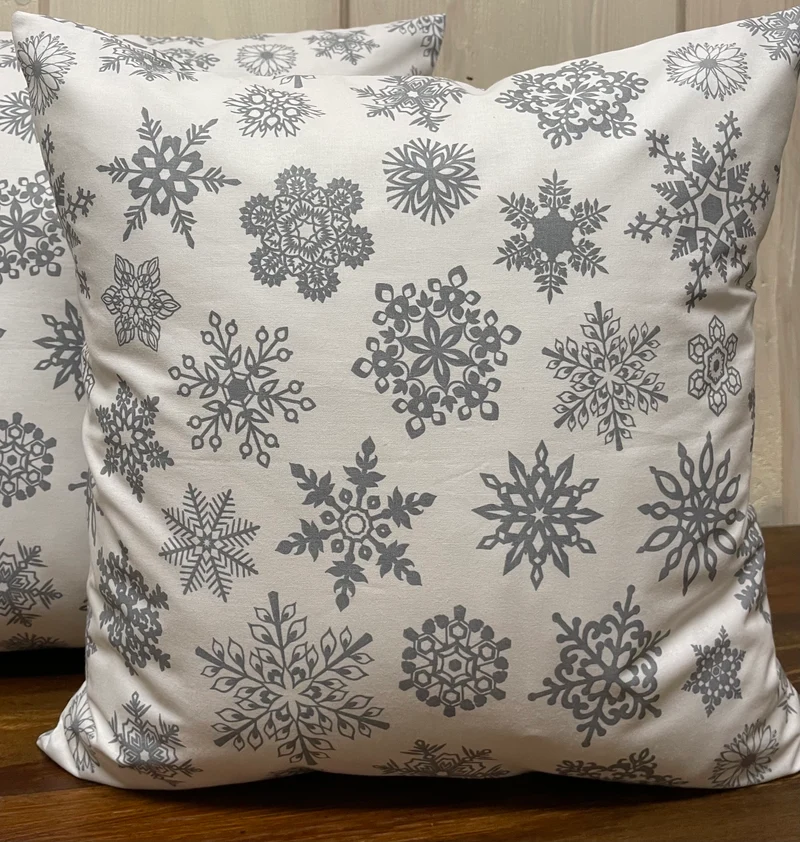 1x Weihnachtliche Landhausstil Kissenhülle * Kissenbezug * Dekokissen * weiß/grau