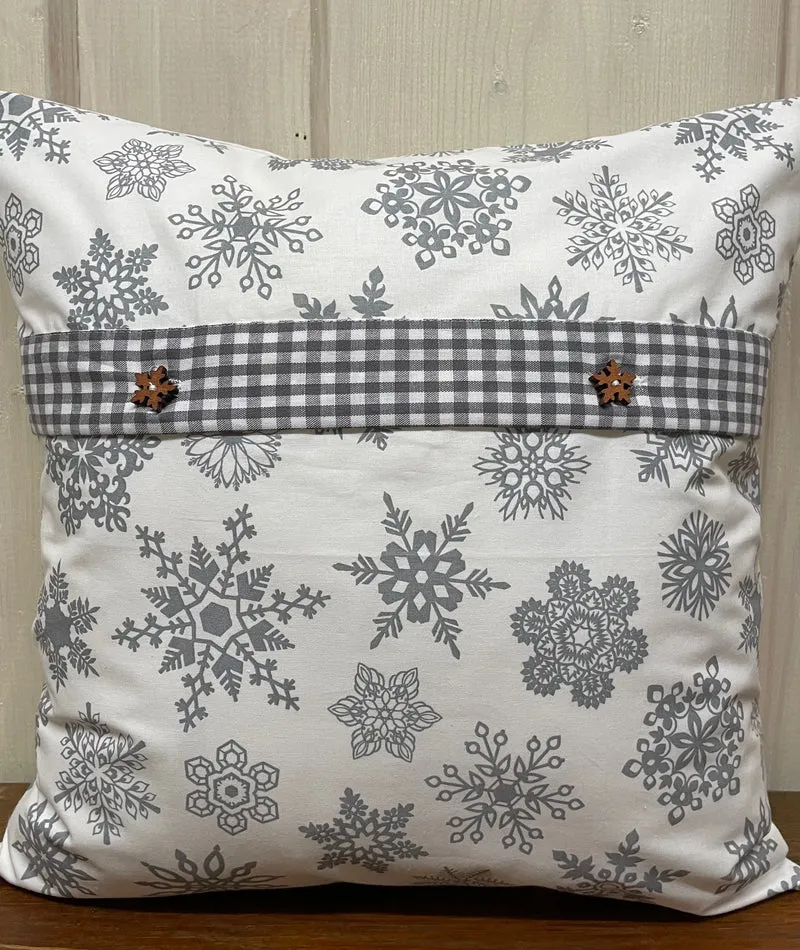 1x Weihnachtliche Landhausstil Kissenhülle * Kissenbezug * Dekokissen * weiß/grau