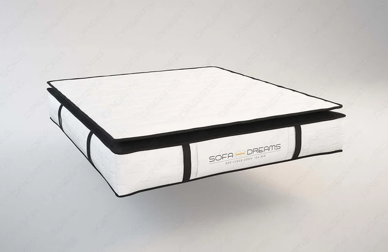 Boxspringbett Nantes Schwarz/Weiß 200x220 cm