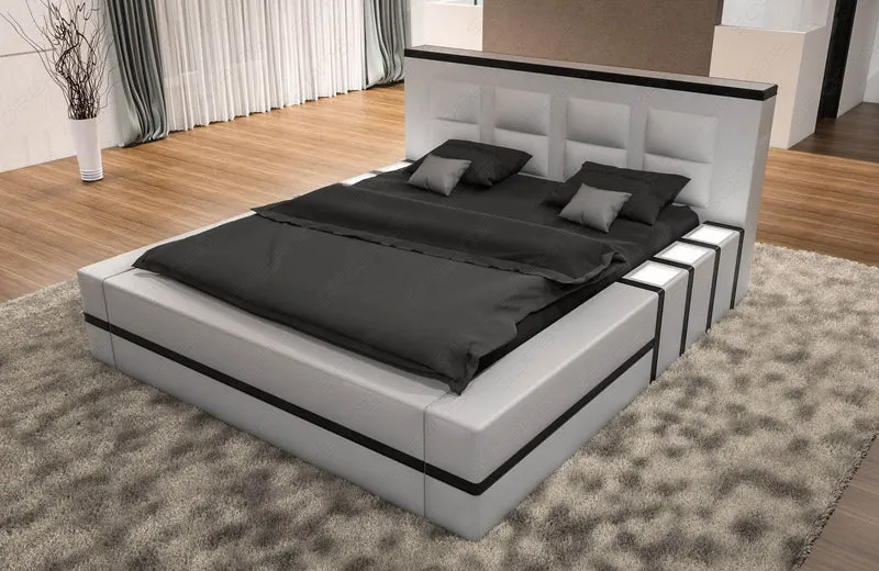 Bettgestell Asti Weiß-Schwarz 200x220 cm