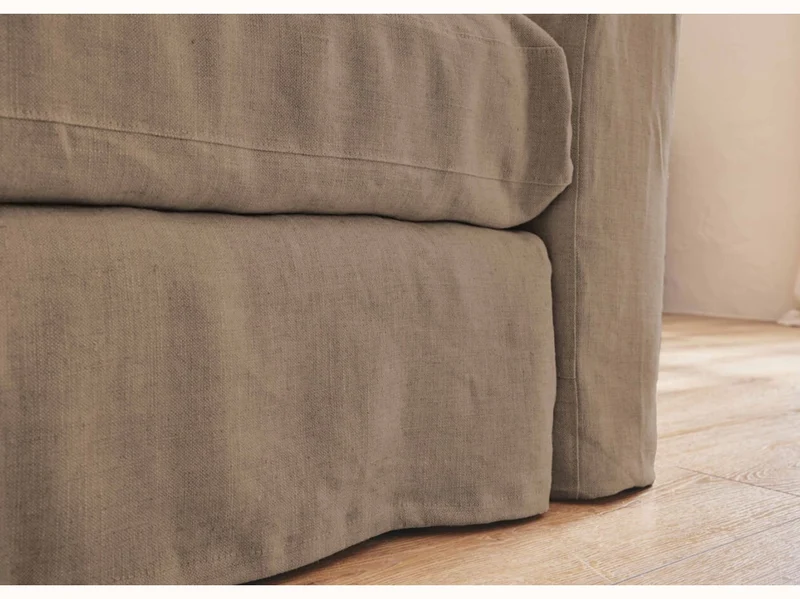Fauteuil large en lin LENO - 80 cm