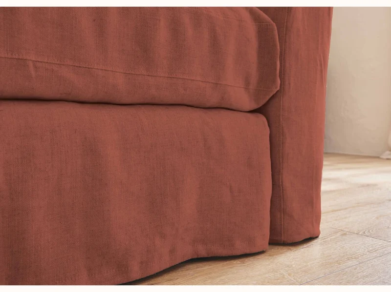 Fauteuil large en lin LENO - 80 cm