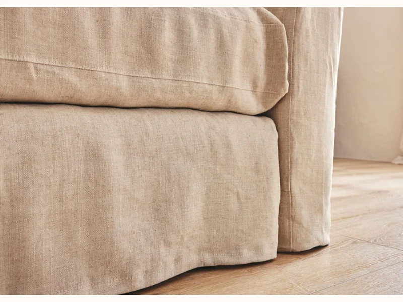 Fauteuil large en lin LENO - 80 cm