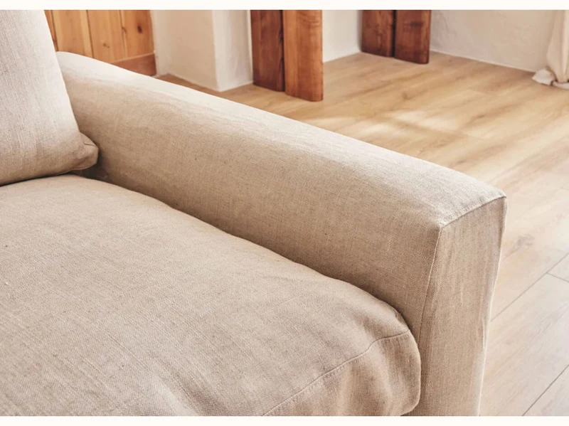 Fauteuil large en lin LENO - 80 cm