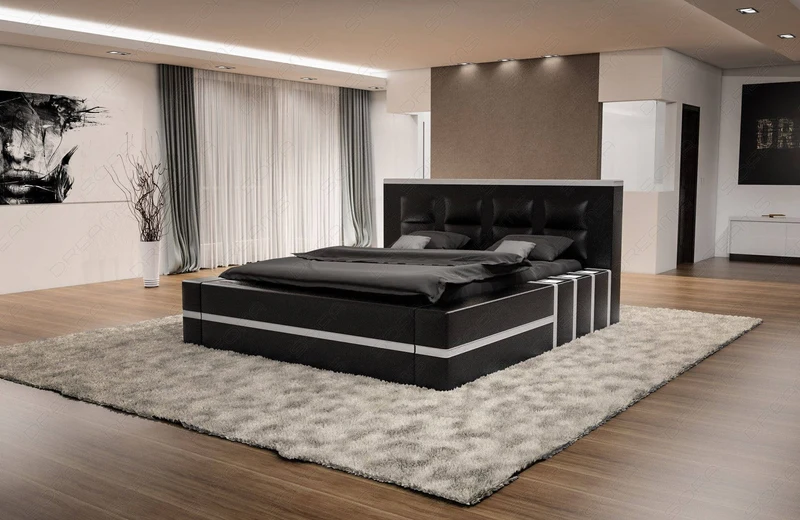Boxspringbett Asti Schwarz-Weiß 160x200 cm
