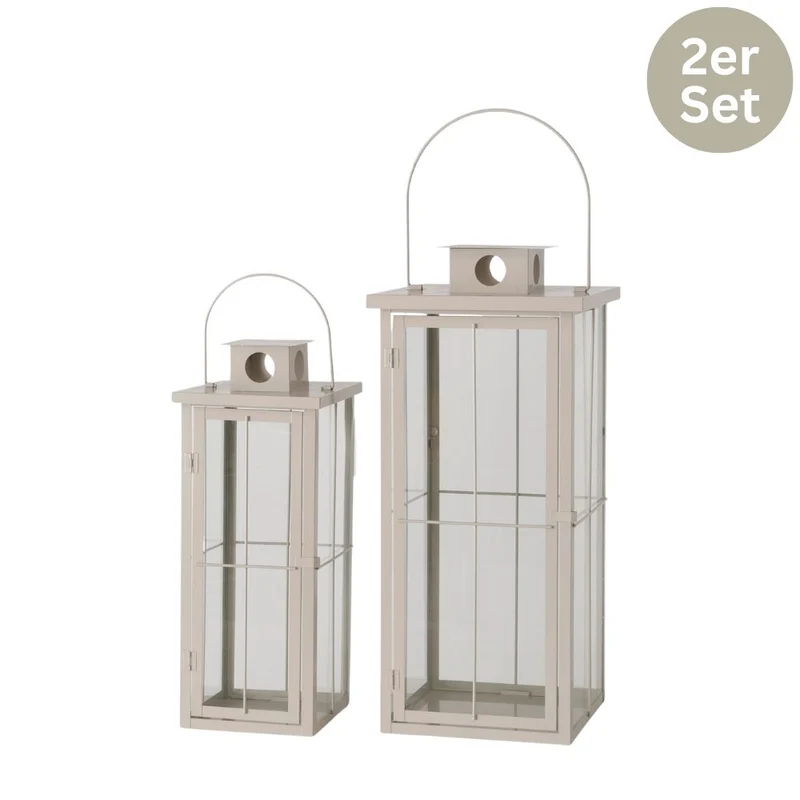 Laternen Nola 2er-Set beige