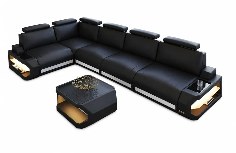Leder-Ecksofa Siena L Lang Komfort & Stil