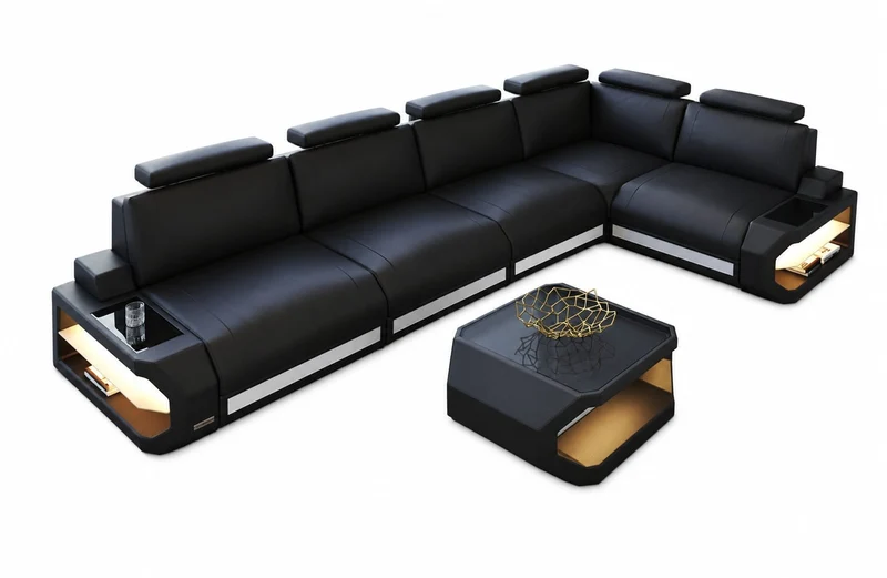 Leder-Ecksofa Siena L Lang Komfort & Stil