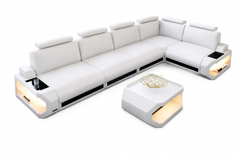 Leder-Ecksofa Siena L Lang Komfort & Stil