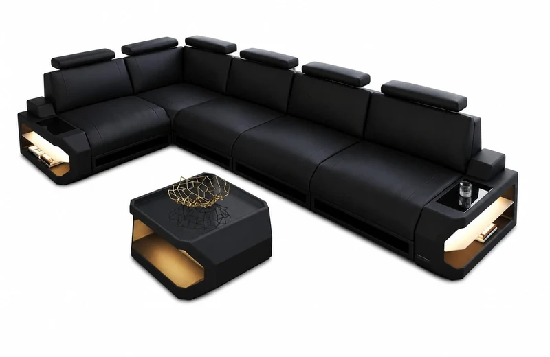 Leder-Ecksofa Siena L Lang Komfort & Stil