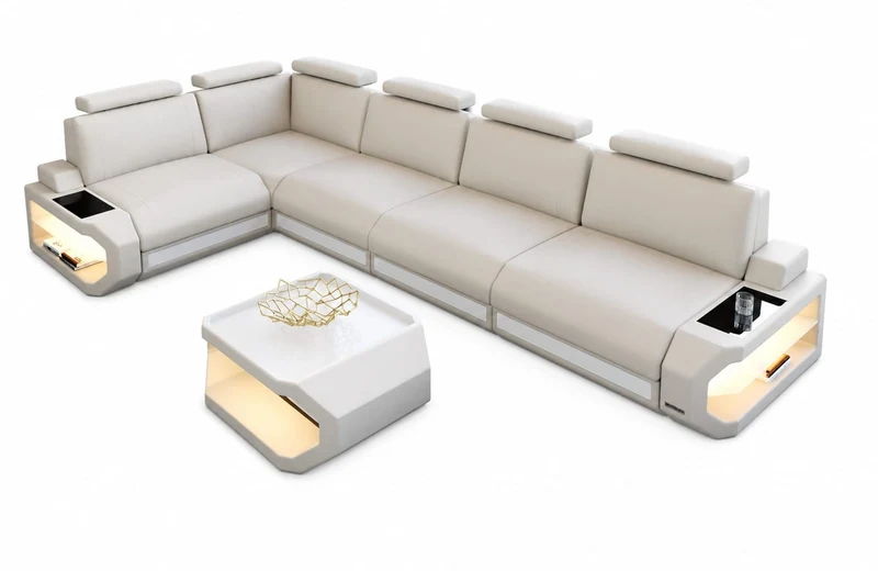 Leder-Ecksofa Siena L Lang Komfort & Stil