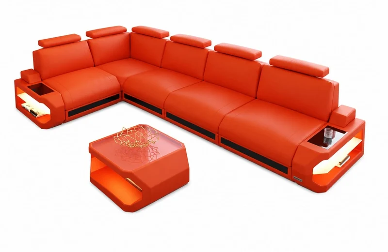 Leder-Ecksofa Siena L Lang Komfort & Stil