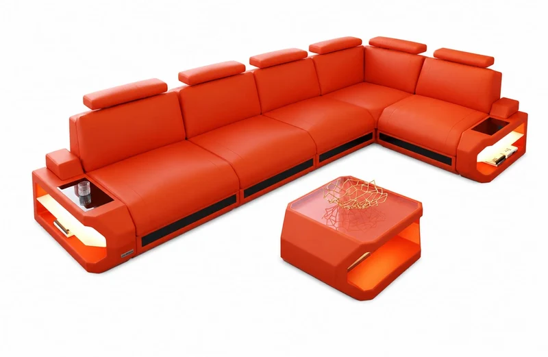 Leder-Ecksofa Siena L Lang Komfort & Stil