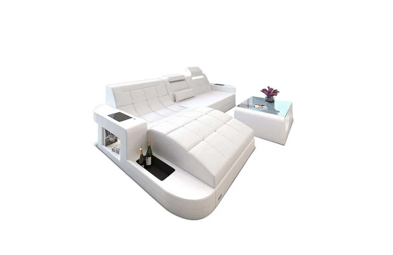Mini Ecksofa Wave L-Form aus Leder