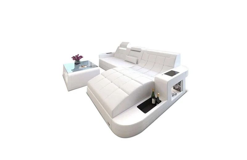 Mini Ecksofa Wave L-Form aus Leder