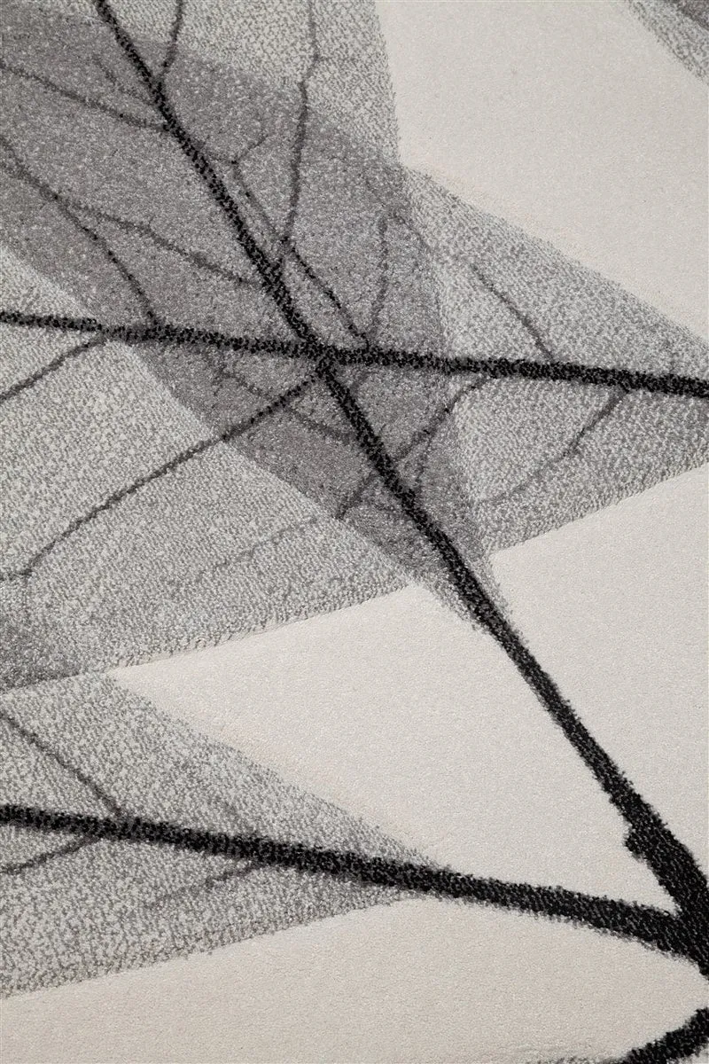 Tappeto Moderno Leaves Grigio
