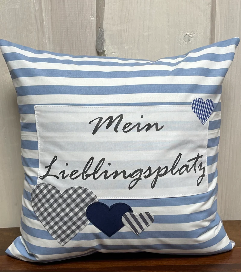 Landhausstil Kissenhülle * Kissenbezug * Dekokissen * Mein Lieblingsplatz *