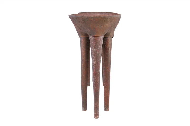 Casa Padrino Luxus Konsole Kupferfarben 140 x 42 x H. 82 cm - Skulpturaler Konsolentisch in Alt-Kupfer Optik - Luxus Möbel