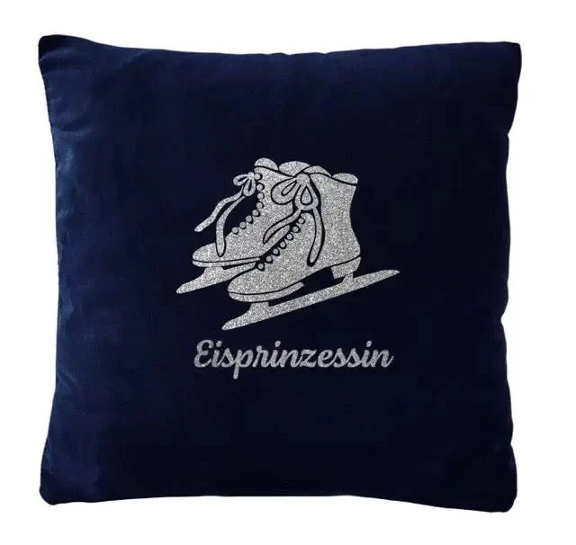 Samtkissen Schlittschuhe "Eisprinzessin"