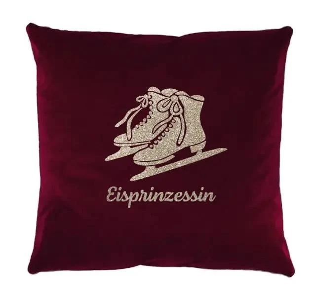 Samtkissen Schlittschuhe "Eisprinzessin"