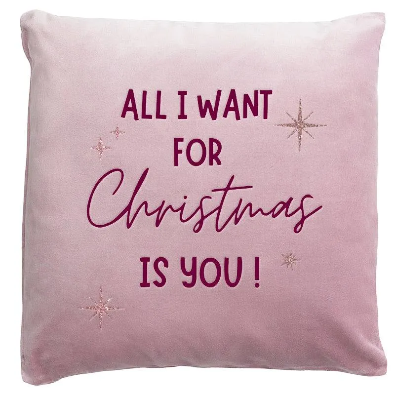 Samtkissen "All I want for Christmas"