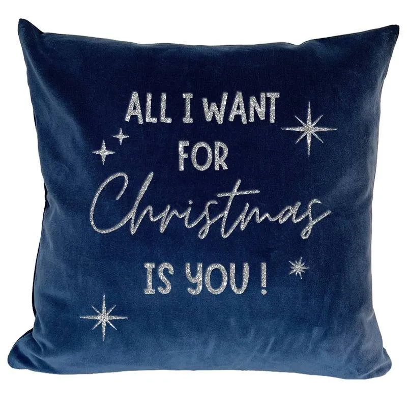 Samtkissen "All I want for Christmas"