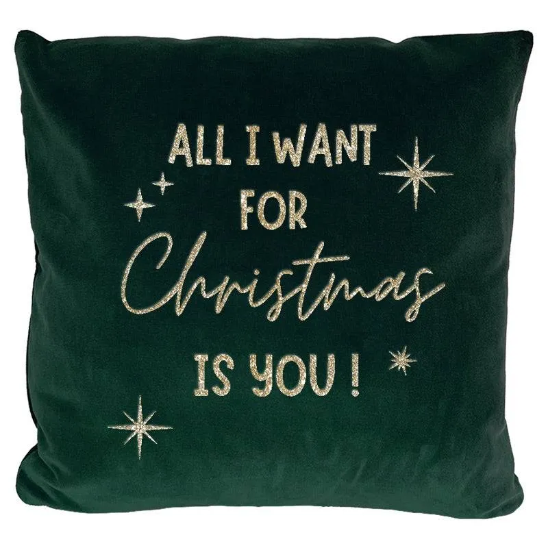 Samtkissen "All I want for Christmas"