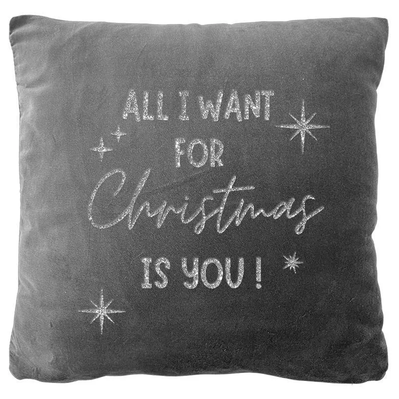 Samtkissen "All I want for Christmas"