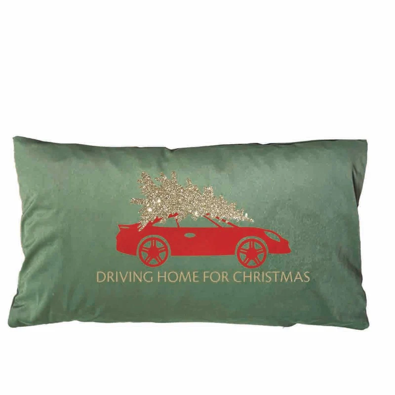 Samtkissen mit Weihnachts Porsche